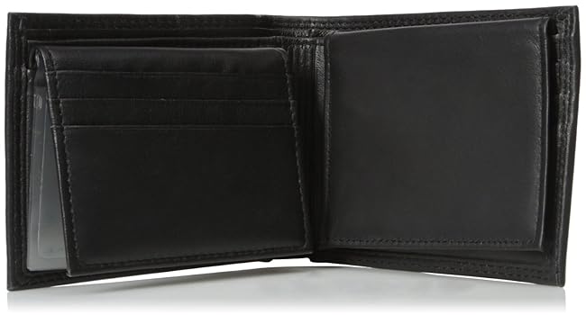 Wallet double compartment bag／black Amazon.com: CTM Leather Double Compartment Coin Purse Wallet