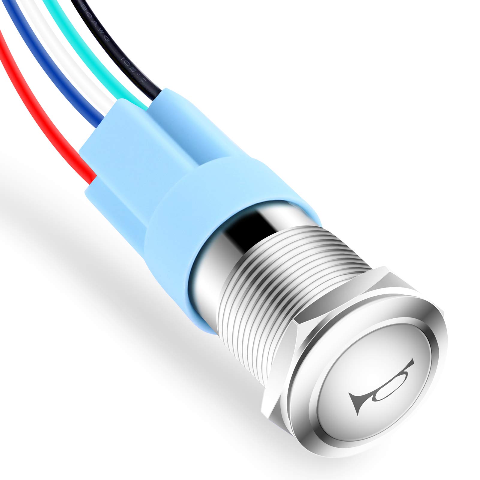 Buy AutoEC/19MM 12V Car Horn Push Button Red LED Lighted Momentary