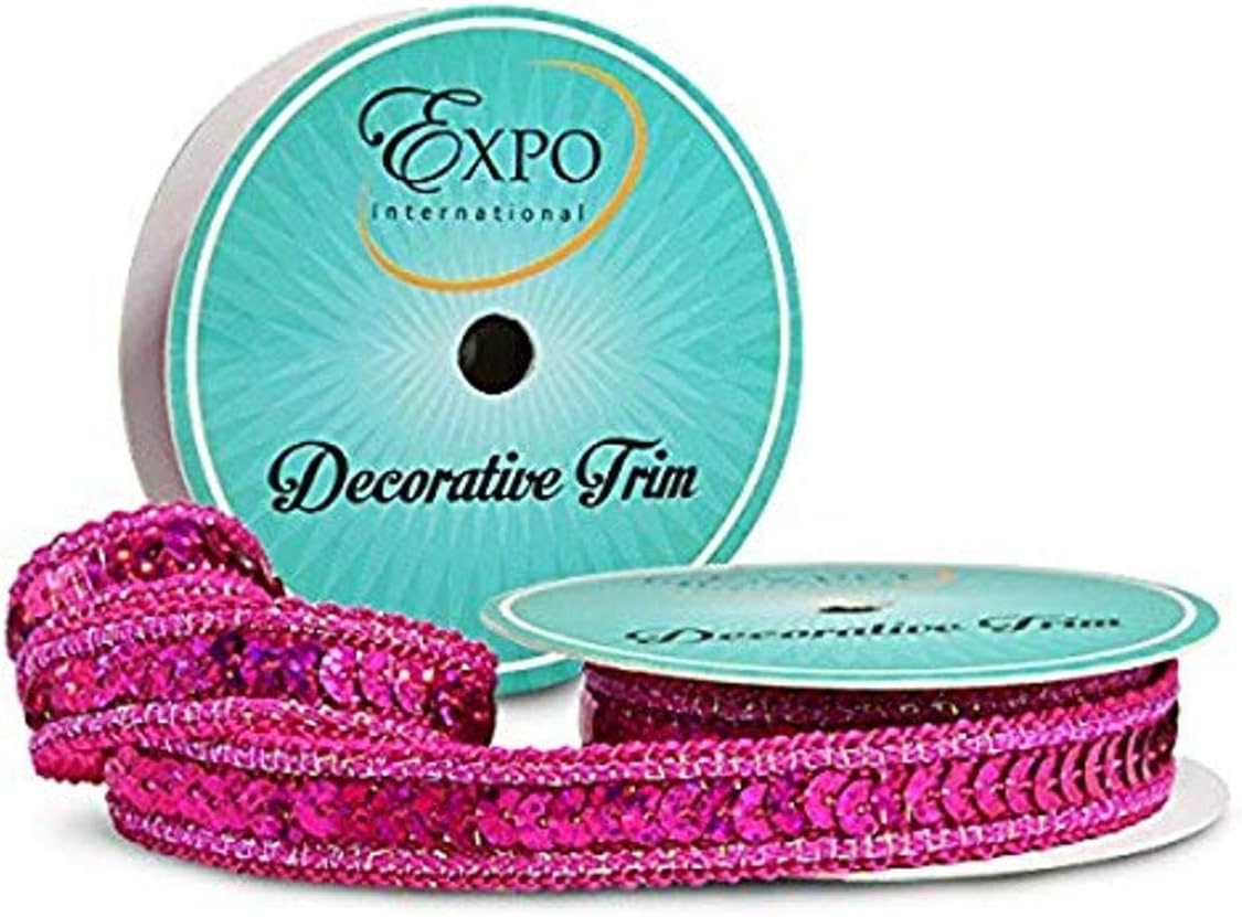 Expo International SIR6172SL Lexi Hologram Sequin with Sparkle Edge Trim Spool, 3 yd, Silver : Everything Else