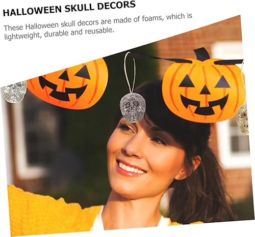 Miniatura 4 de Toyvian 30 piezas colgantes de calavera para decoración del hogar, cabezas de calavera de Halloween, decoración de Halloween, decoración de
