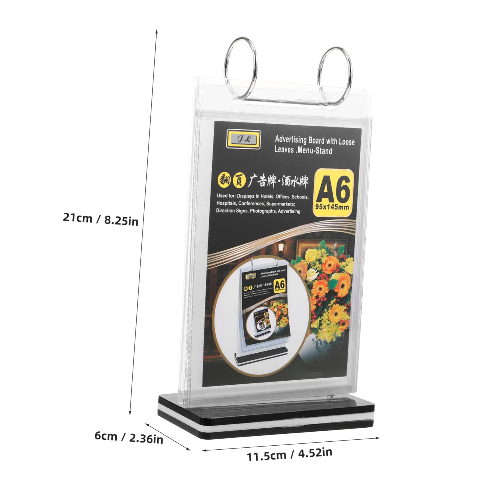 Uonlytech 12 Piezas Soporte de Menú Vertical para Base Estable Exhibidor para Restaurantes Soporte para Carteles de Información