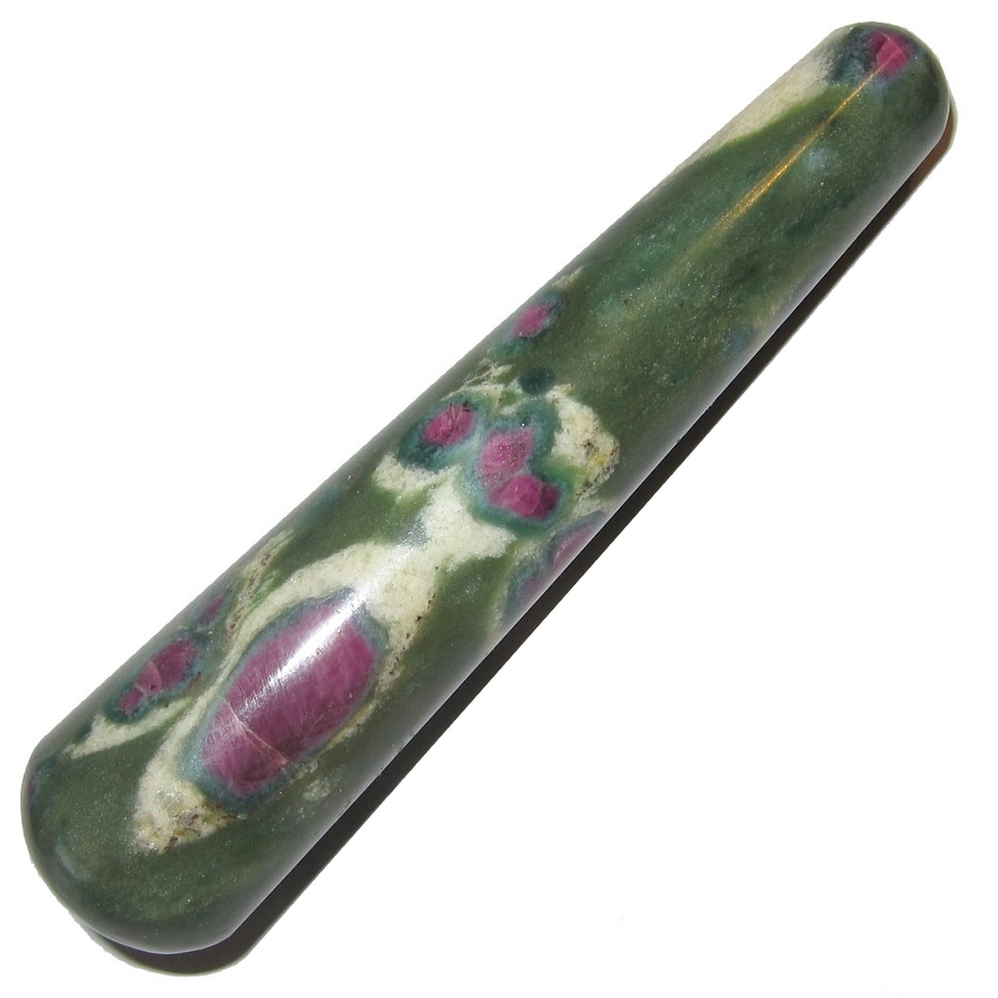 Ruby Fuchsite Massage Wand No Stress Healing Crystal 4.5-4.75 Inches