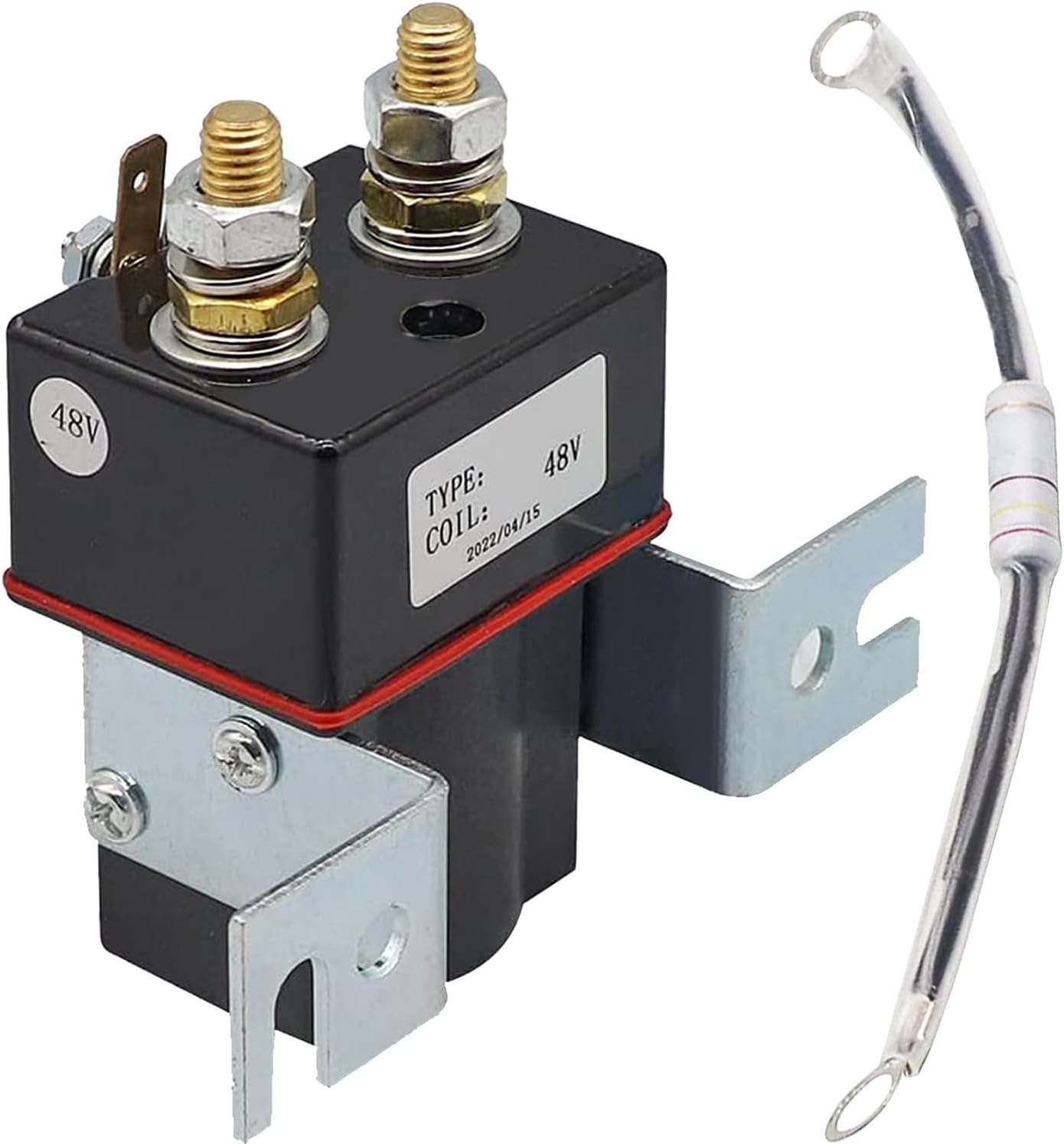 Golf Cart 48V Solenoid, 4 Terminal Coil Suitable for 1995-UP DS and 2004-2008 Precedent Golf Carts, OEM#: 101908701 102774701 5722