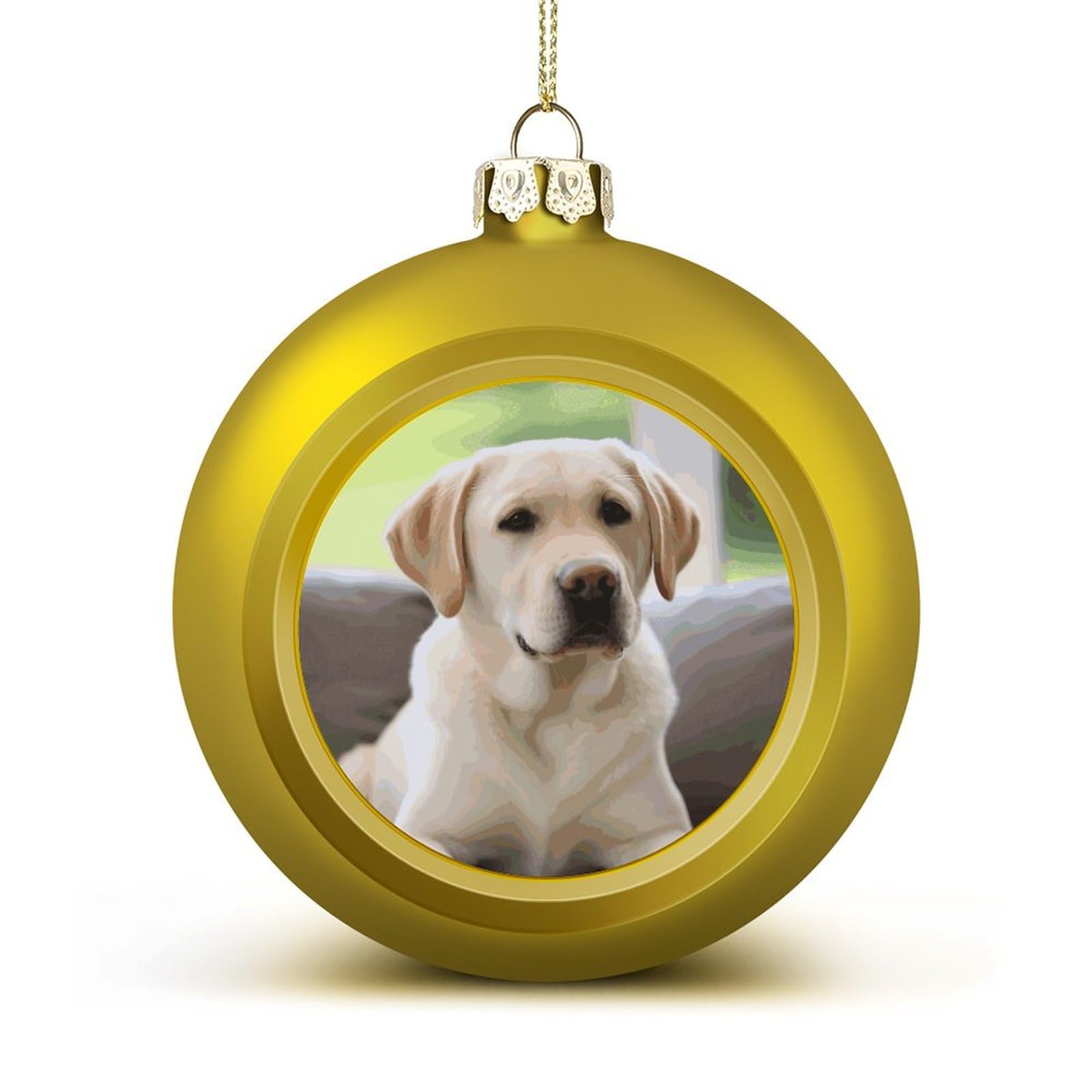 Style doré pour sapin de Noël avec ces boules Labrador incassables
