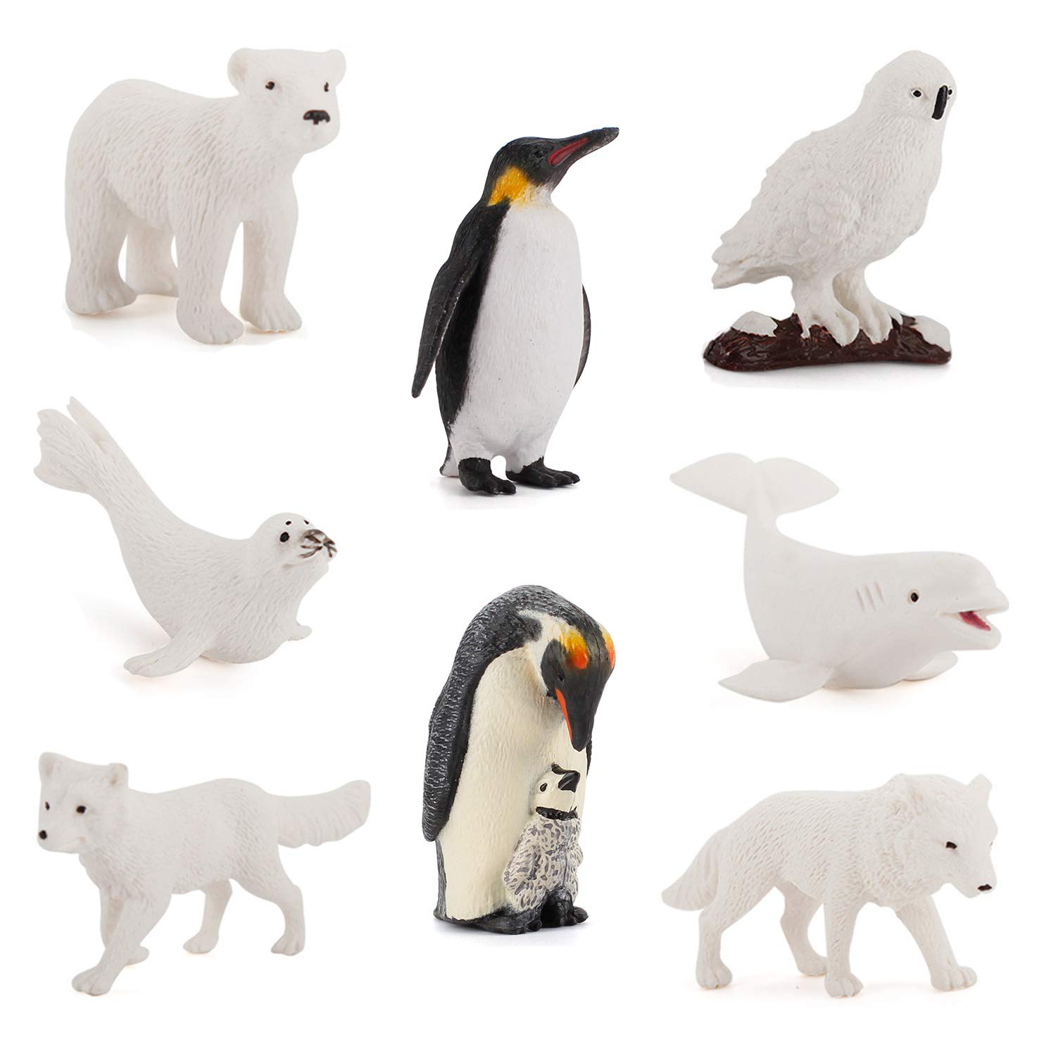Buy willway 8Pcs Arctic Animals Figurines Set, Realistic Plastic Ocean Animals White Whale Seal