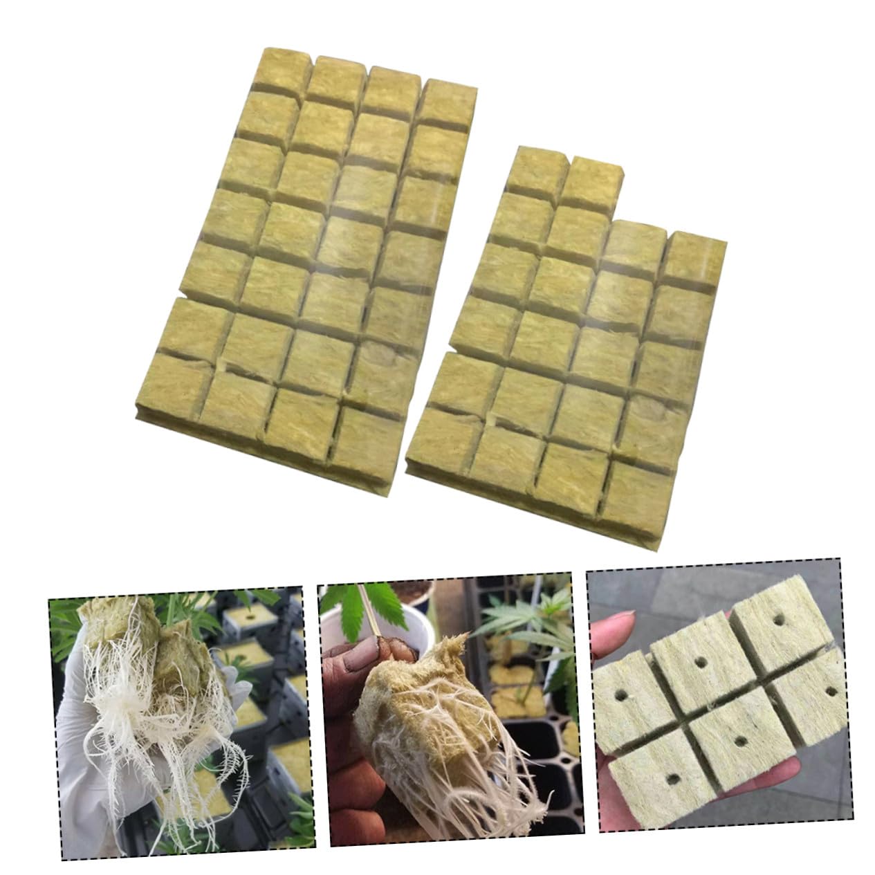 GALPADA Pastilles De Culture Hydroponique Cubes 25x25x40 Mm pour Semis Intérieur Et Balcon, Substrat sans Terre Haute Rétention d'eau, 100 Unités pour Jardinage Hors Sol