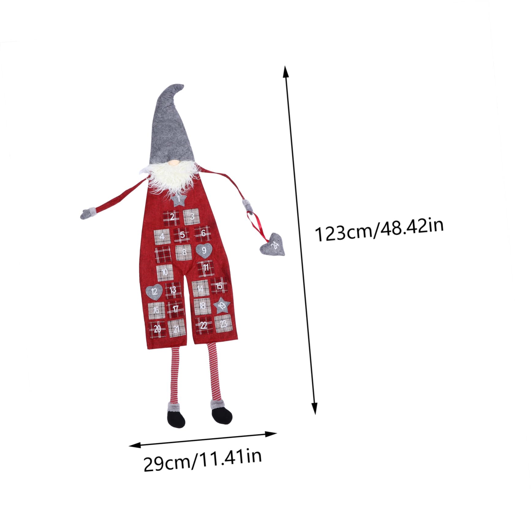 Calendario Avvento Babbo Natale in Lana Artificiale Da Appendere Sacchetti Decorazione Per Natale e Conto Alla Rovescia Adatto Casa e Feste