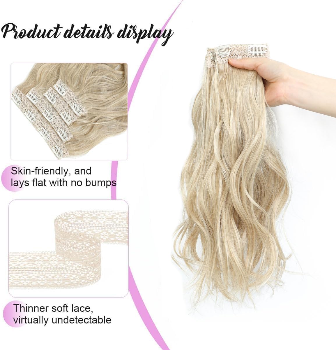 FINE PLUS Hair Extensions Clip in - Image 4