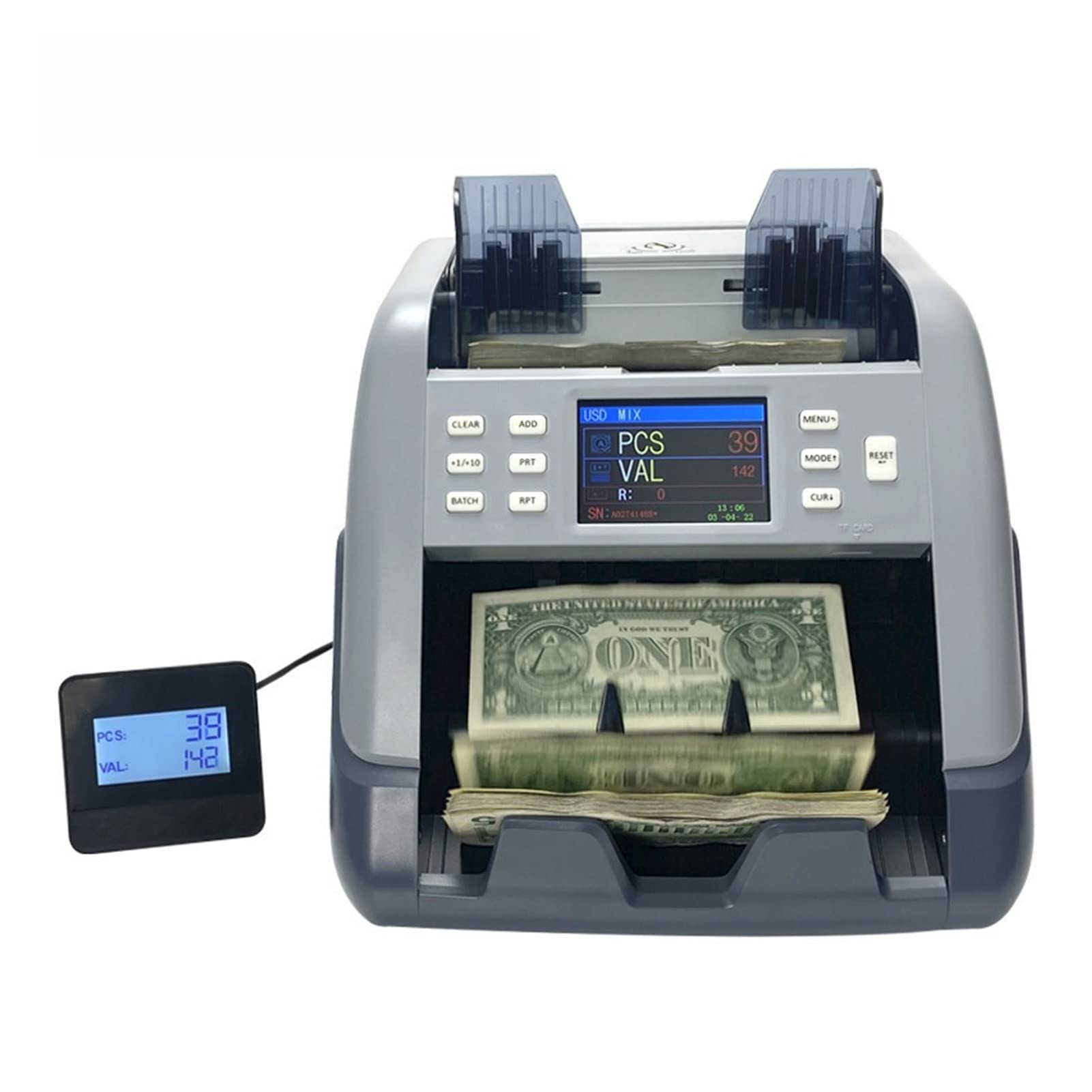 Bill Counter, Money Machine Multi Currency Money/Bill/Banknote Mix Value Counter Machine con Cis Riconoscimento del rilevatore di denaro XD-2500