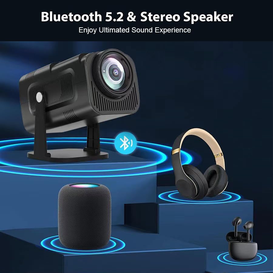 UNIGEN® Uniplay 300 Mini with WiFi 6 and Bluetooth, Native HD 720P Outdoor Portable Projector, 8K Lumen, Auto Keystone Home Theater Movie Projector... - Image 4