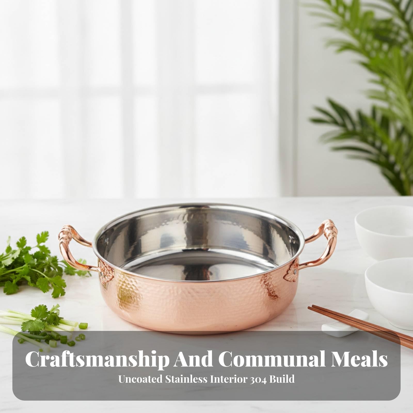 Lebensmittelecht Hot Pot Topf, Roségold, 26CM