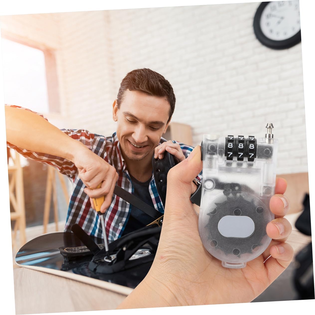 POPETPOP 12pcs Retractable Password Lock for Snowboard and Bike Lightweight Security Lock Compact Design for Outdoor Activities White