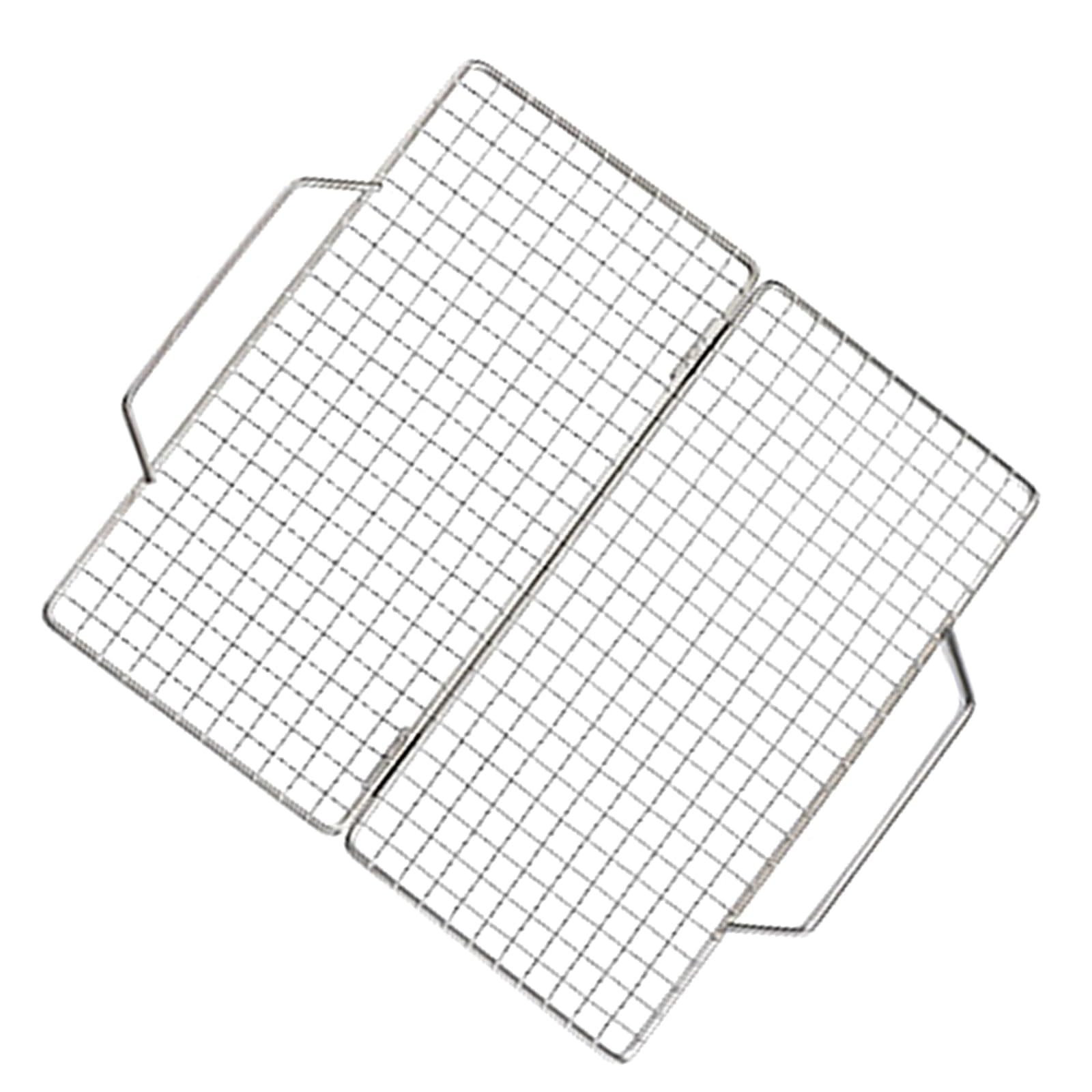 ZEPFJHE Compact Folding Barbecue Grills Grate with Waved Wire Weaving Travel Friendly Barbecue Accessories for Nonstick Cooking Rust Proof Grate