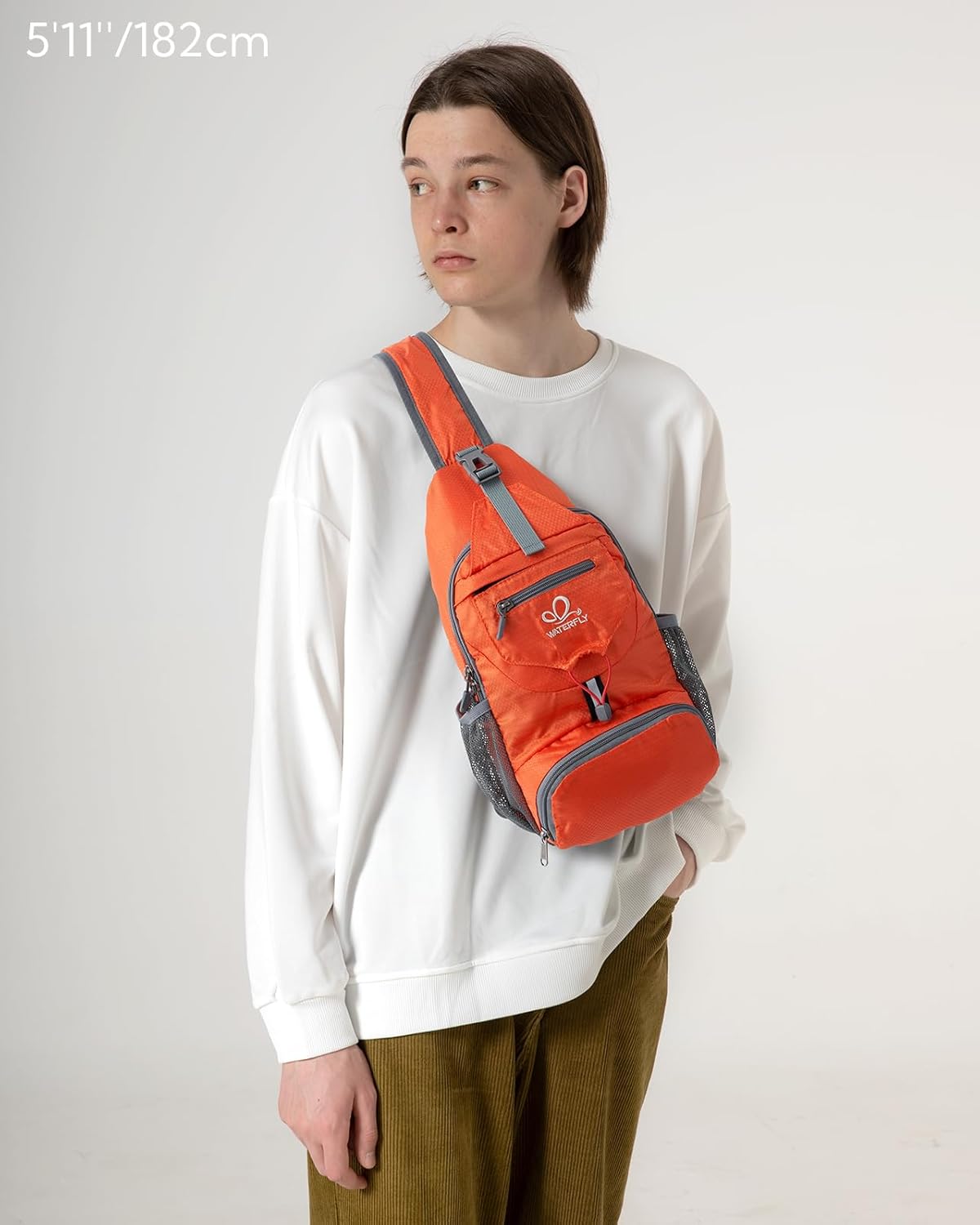 WATERFLY Packable Small Crossbody Sling Backpack Shoulder Chest Bag Daypack for Hiking Traveling - Image 2