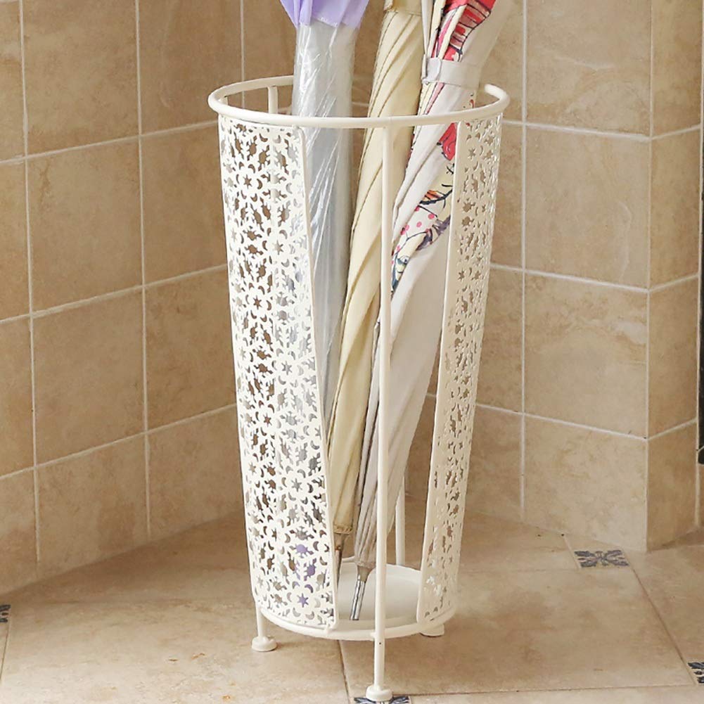 Porte-Parapluie en Métal Rond de 50,8 cm avec Bac d'Égouttement pour Hall d'Entrée