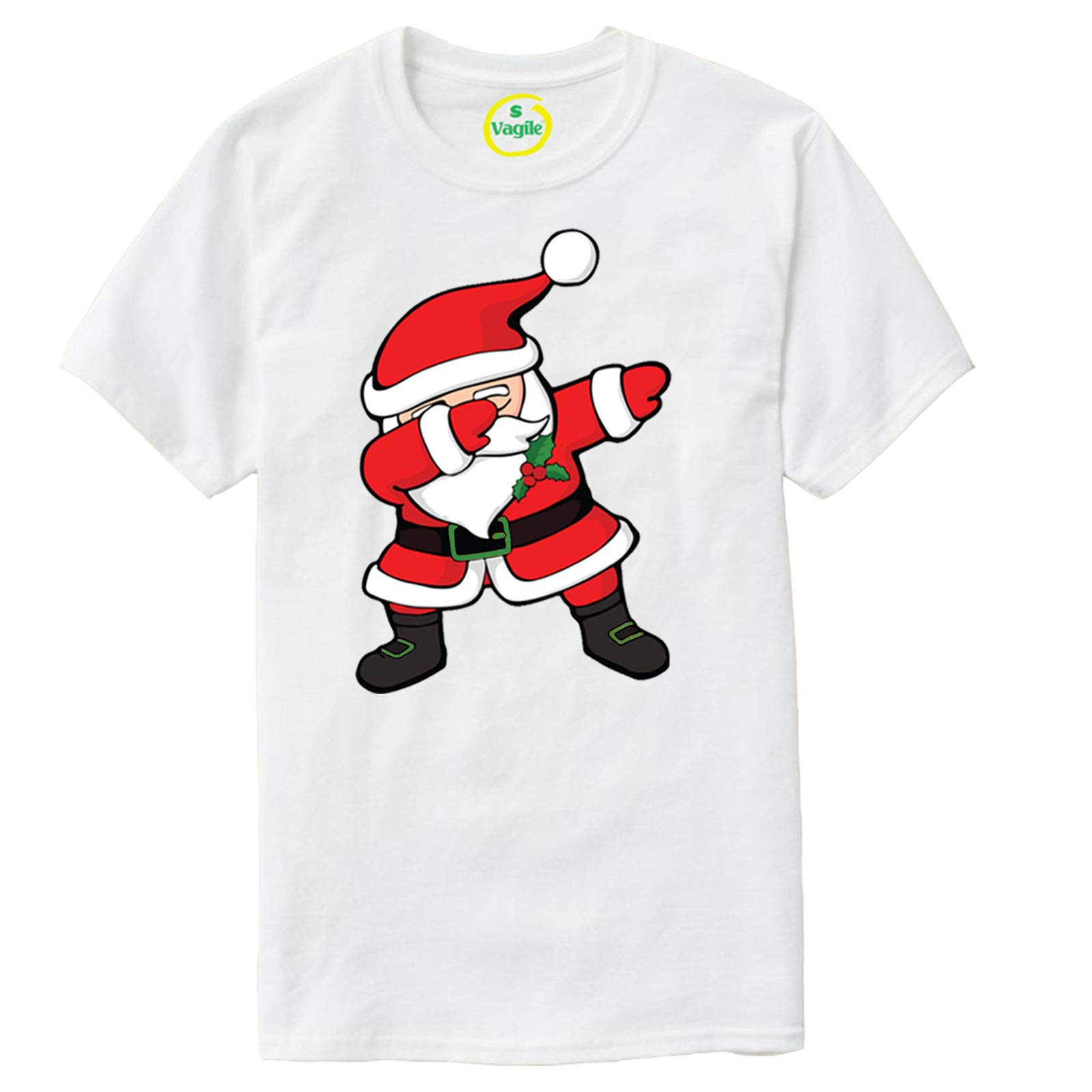 Vagile Boys White Dabbing Santa Claus Christmas Kids Girls Dab Xmas Gifts T-Shirt