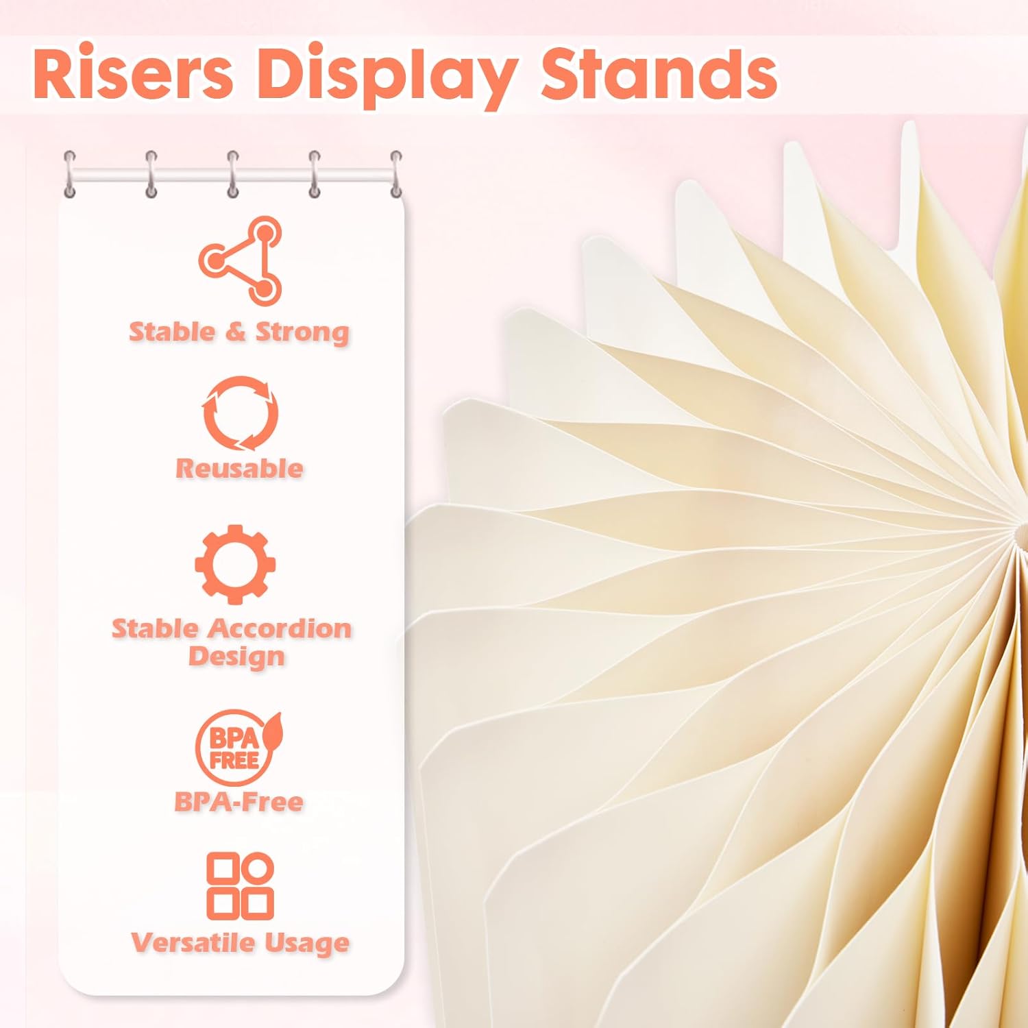 10Pcs Buffet Risers, Foldable Food Risers for Buffet Table, 12" Reusable Cardboard Display Risers Cylinder Stands with Acrylic Plates for Party, Wedding, Catering & Birthday Decor