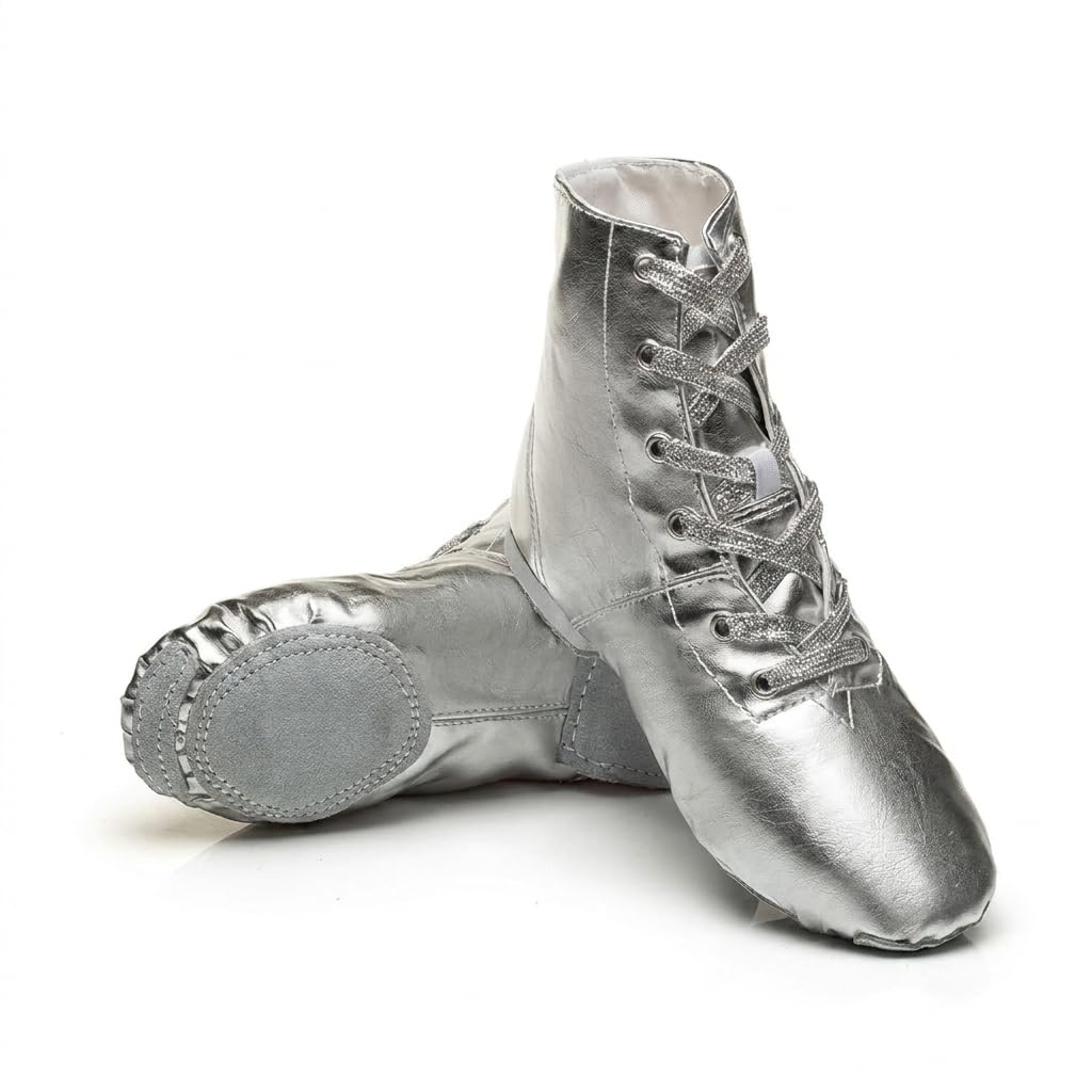 msmax PU Women s Jazz Dance Boots Gold Silver 5 B(M) US-picture-26