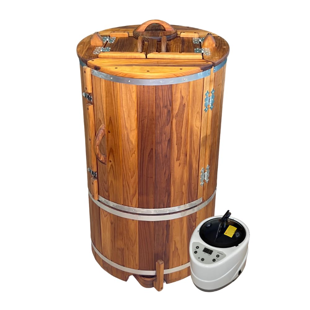 Set rotondo – Sauna compatta a vapore per interni con design Head-Out