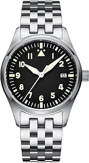 Pilot Watch for Men Automatic Steel NH35A Movement Diver 200M Luminescent Dial