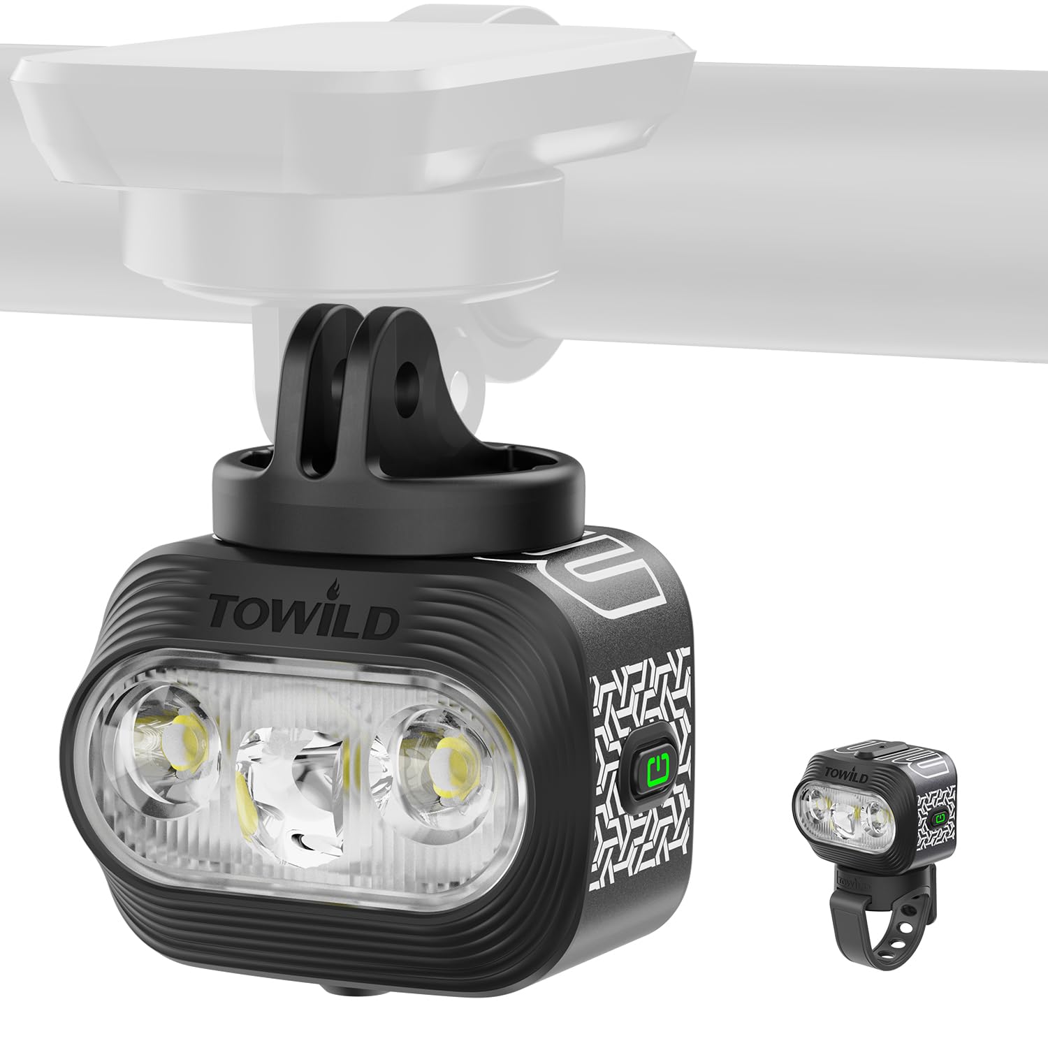 towild BLmini Bike Lights with Focus & Flood Beam, Lightweight 89g 800LM Front Bike Light 2000mAh USB-C Charging Cycling Headlight Anti-glare Bicycle Light Compatible with Garmin Bike Computer