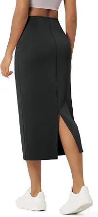 ODODOS Modal Soft Midi Skirt for Women with Pockets and Pockets