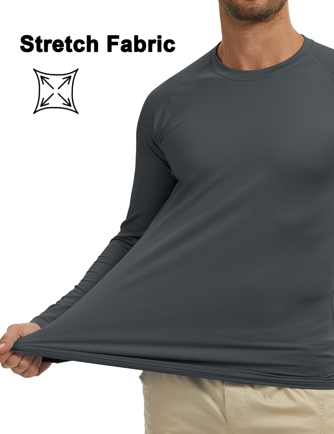 Men's Thermal Shirts Long Sleeve Fleece Lined Crew Neck Base Layer Athletic Workout Tops - Image 3