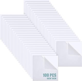 Pangda 100 Pcs 4'' x 4'' Clear Acrylic Sheets Squares Acetate Sheets Transparent Panel Signs with Protective Paper for DIY Projects Photo Frame Display Craft(0.04'' Thick)