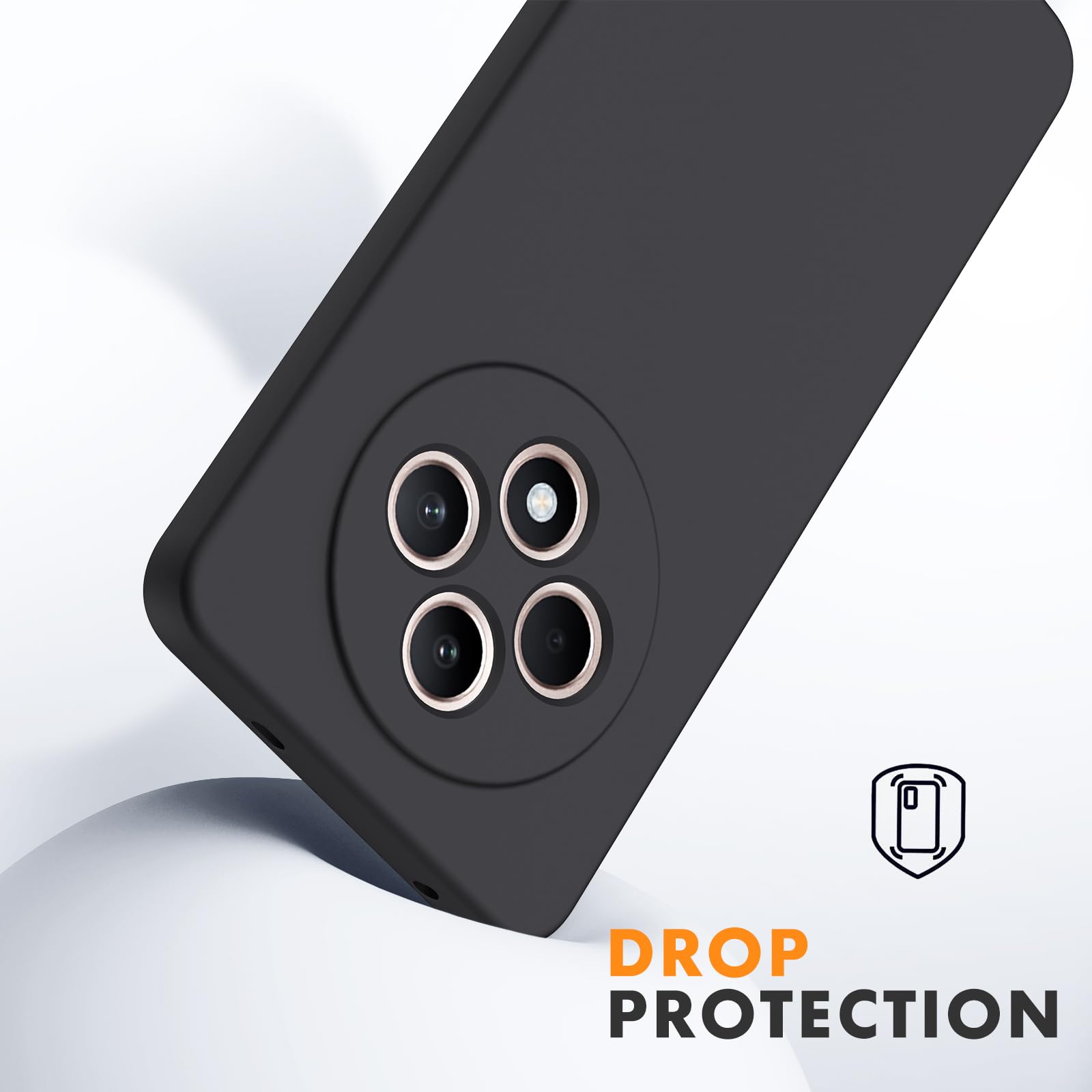 Byvuwiay Cover per Oppo Reno 12F / Reno 12 FS 5G, Morbida Silicone Liquida TPU Protettivo Ultra Slim Custodia Antiurto, Custodia Compatibile con Oppo Reno 12F / Reno 12 FS 5G - Nero