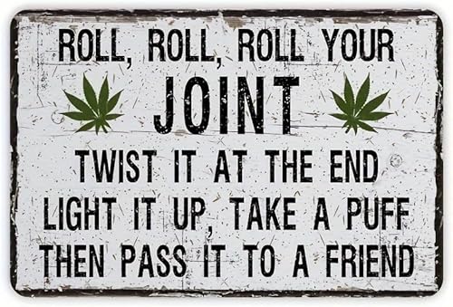 Miniatura 1 de Letrero de metal de hierro con eslogan de cannabis humorístico, placa decorativa para colgar en la pared, para el hogar, jardín, garaje, porche,