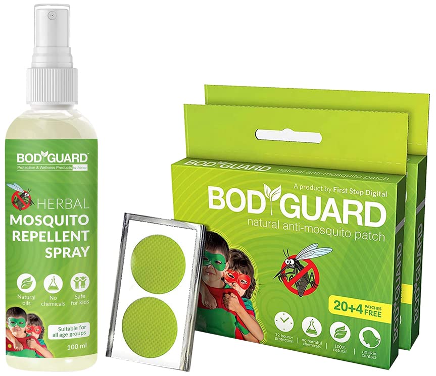 See full amazon price history chart for Bodyguard Natural Anti Mosquito Repellent Patches - 48 Patches & Herbal Mosquito Repellent Spray With Goodness Of Essential Oils And Aloe Vera Extracts - 100 Ml,Pack of 1,Green Bodyguard Natural Anti Mosquito Repellent Patches - 48 Patches & Herbal Mosquito Repellent Spray With Goodness Of Essential Oils And Aloe Vera Extracts - 100 Ml,Pack of 1,Green (B0BDF5P3Y7) Amazon Price History, Amazon Price Tracker