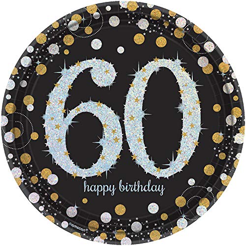 Amscan Sparkling Celebration 60 Round Prismatic Plates - 9