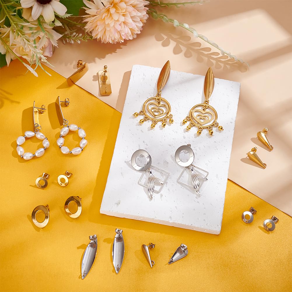 5 Paires De Boucles D'Oreilles Avec Écrous - Acier Inoxydable Hypoallergénique 0.8 Mm