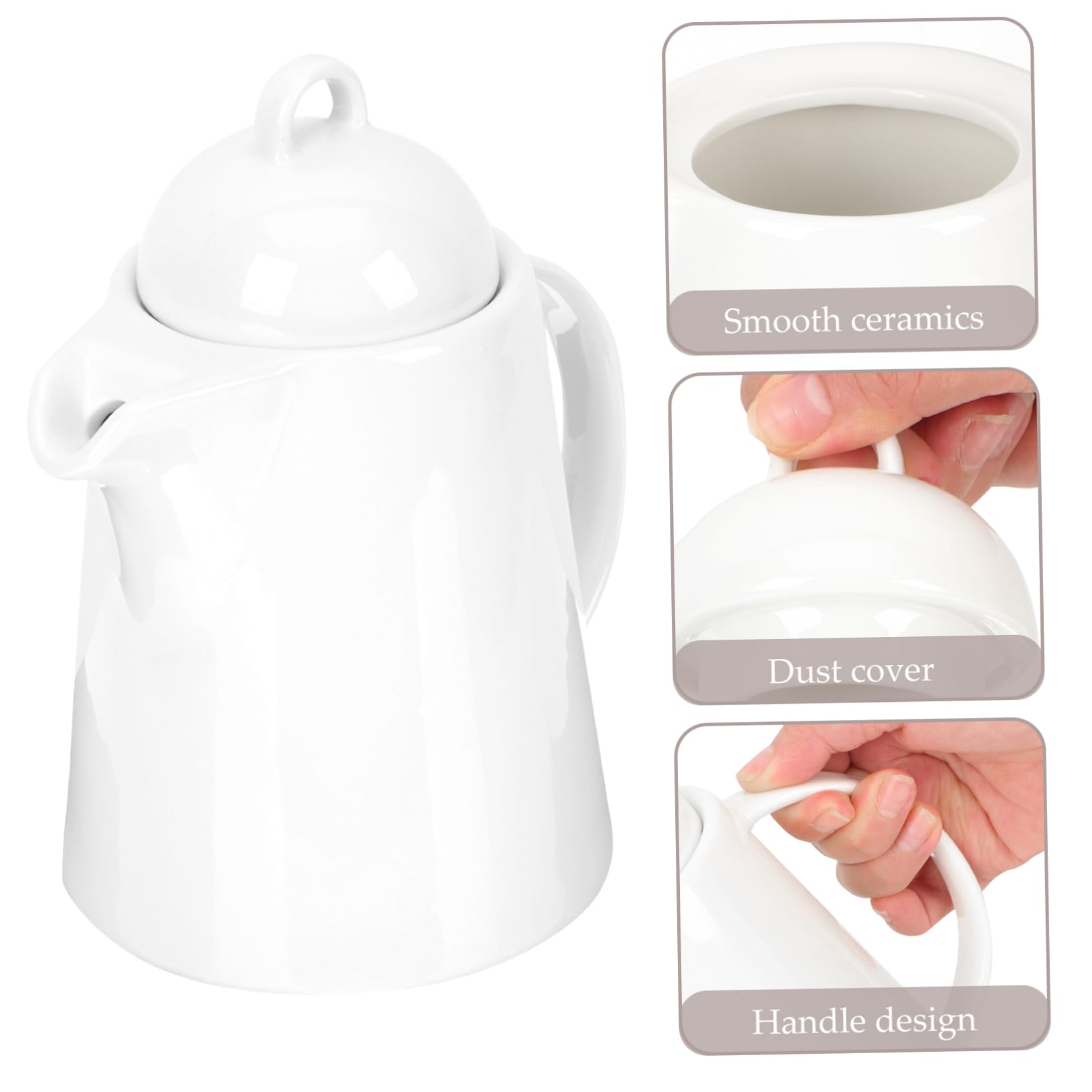 Garneck Milk Jug Red Teapot Coffee Concentrated Coffee Handheld Water Kettle Syrup Dispenser Household Tea Kettle B07qjxw3fg Water Carafes Corner Bread Bin Ceramics White