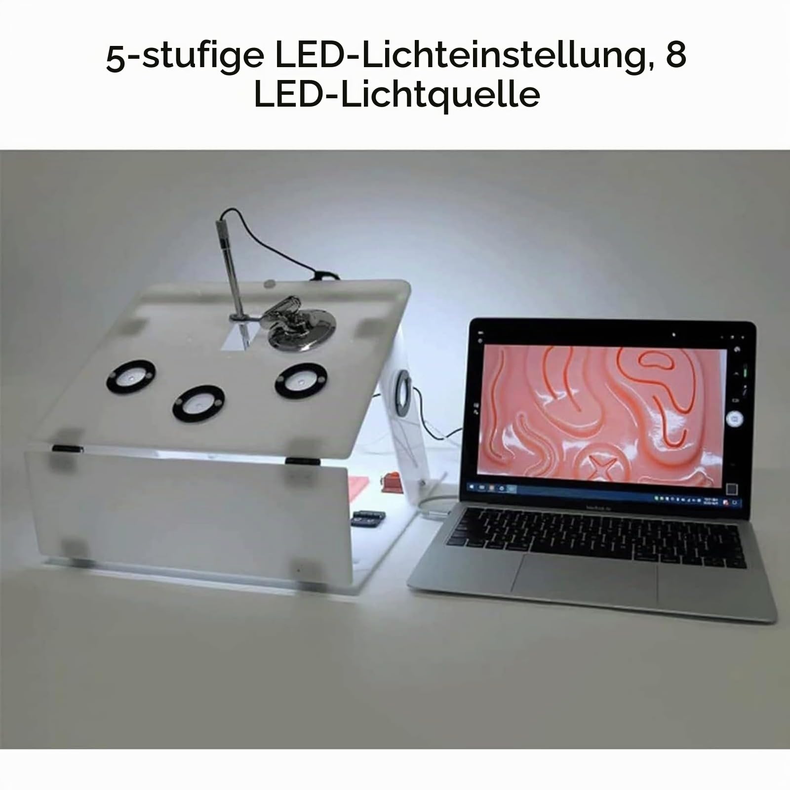 Laparoskopischer Trainer Simulator Box, Laparoskopie Simulation Trainer Training Box Laparoscopic Trainer Set Mit HD Endoskop Kamera & 4 Chirurgische Instrumente & 8 Trainingsmodulen Für Arzt
