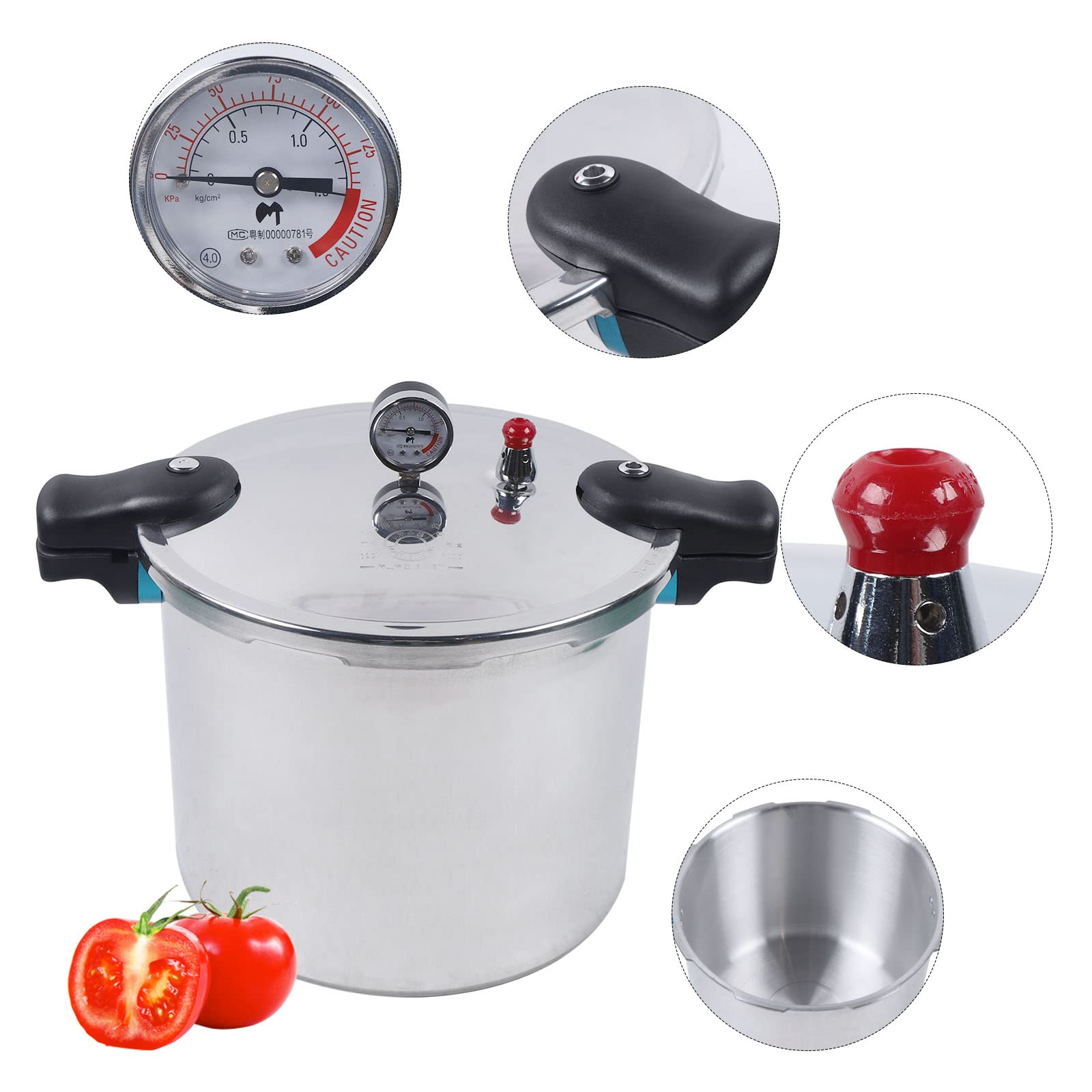 Pressure Cooker duża pojemność 22 l, szybkowar aluminiowy, z gazem parowym, uchwyt zapobiegający oparzeniom, pogrubiony, zabezpieczony przed wybuchem szybkowar