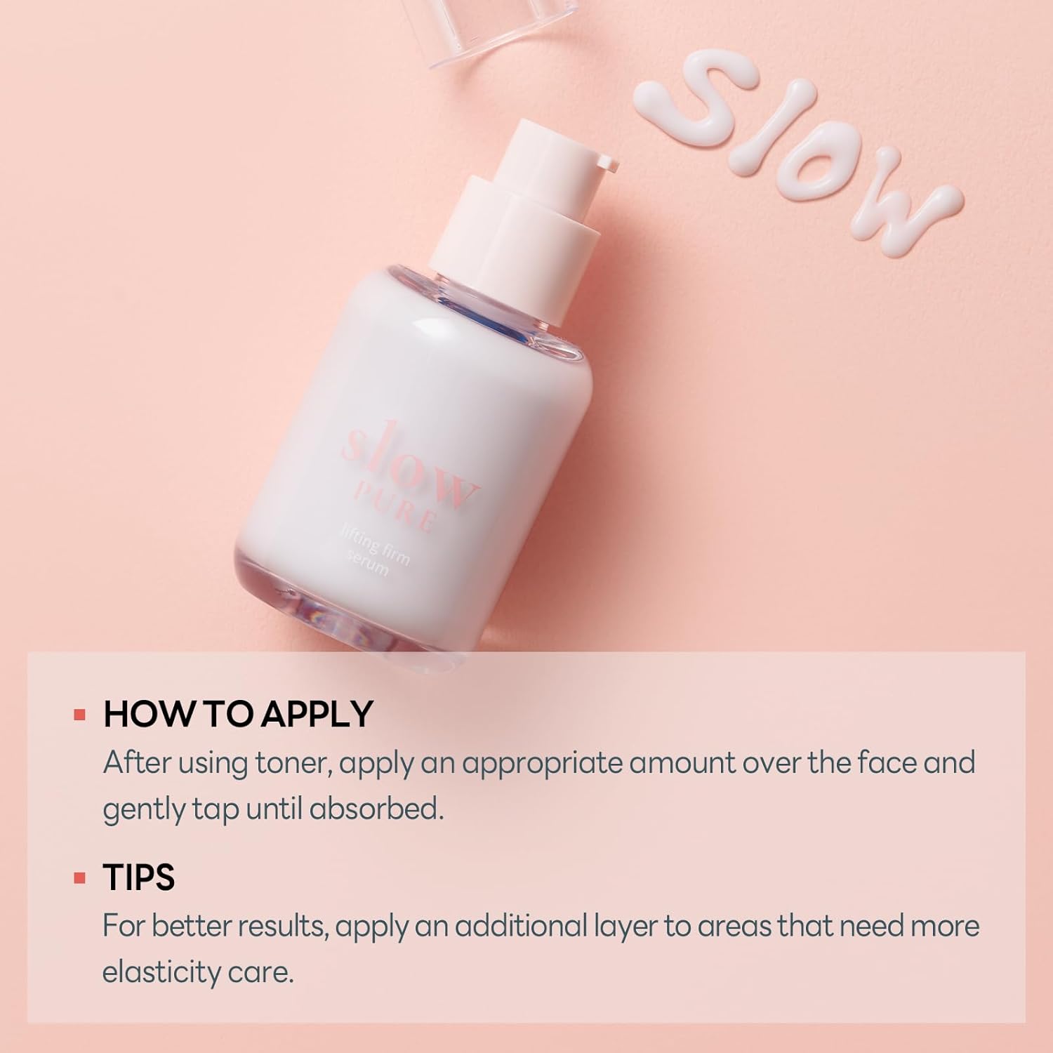 slowPURE Lifting Firm Serum - 80% Chamomile Flower Water, 7-Peptide Complex & Niacinamide, Slow-aging Korean Skin Care Milky Serum for Fine Lines and Elasticity, 1.69 fl.oz