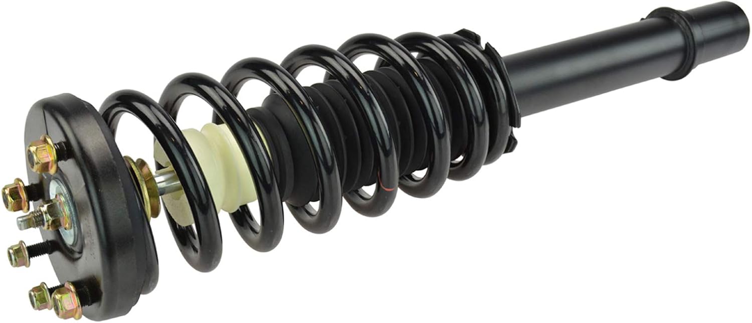 TRQ Front Driver Side Strut and Spring Assembly Set Loaded Coil Spring Strut Mount Spring Isolator Compatible with 03-07 Honda Accord