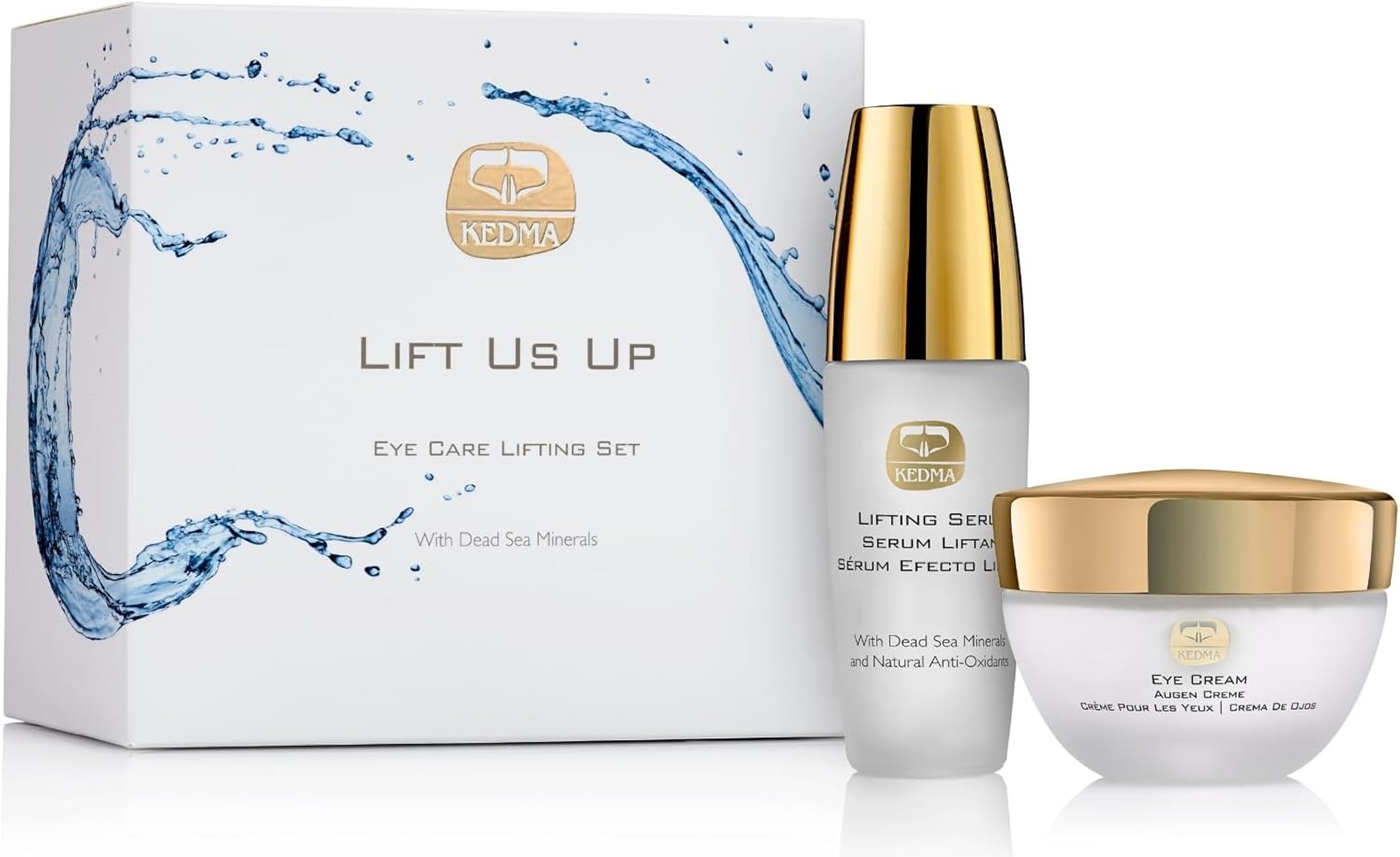 Kedma – Ooglifting Set met Serum en Crème – Anti-rimpels en Anti-wallen – Voor een Jeugdige en Stralende Blik – 30ml + 50g