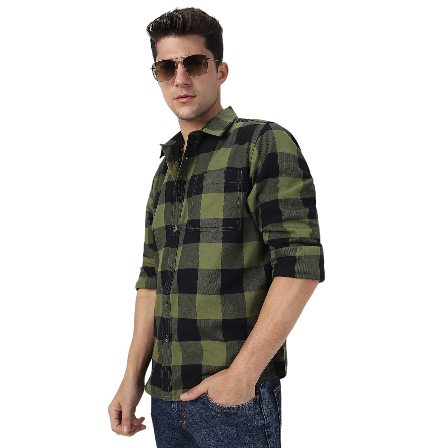 Urbano Fashion Men's Cotton Full Sleeve Regular Fit Casual Checkered Shirt