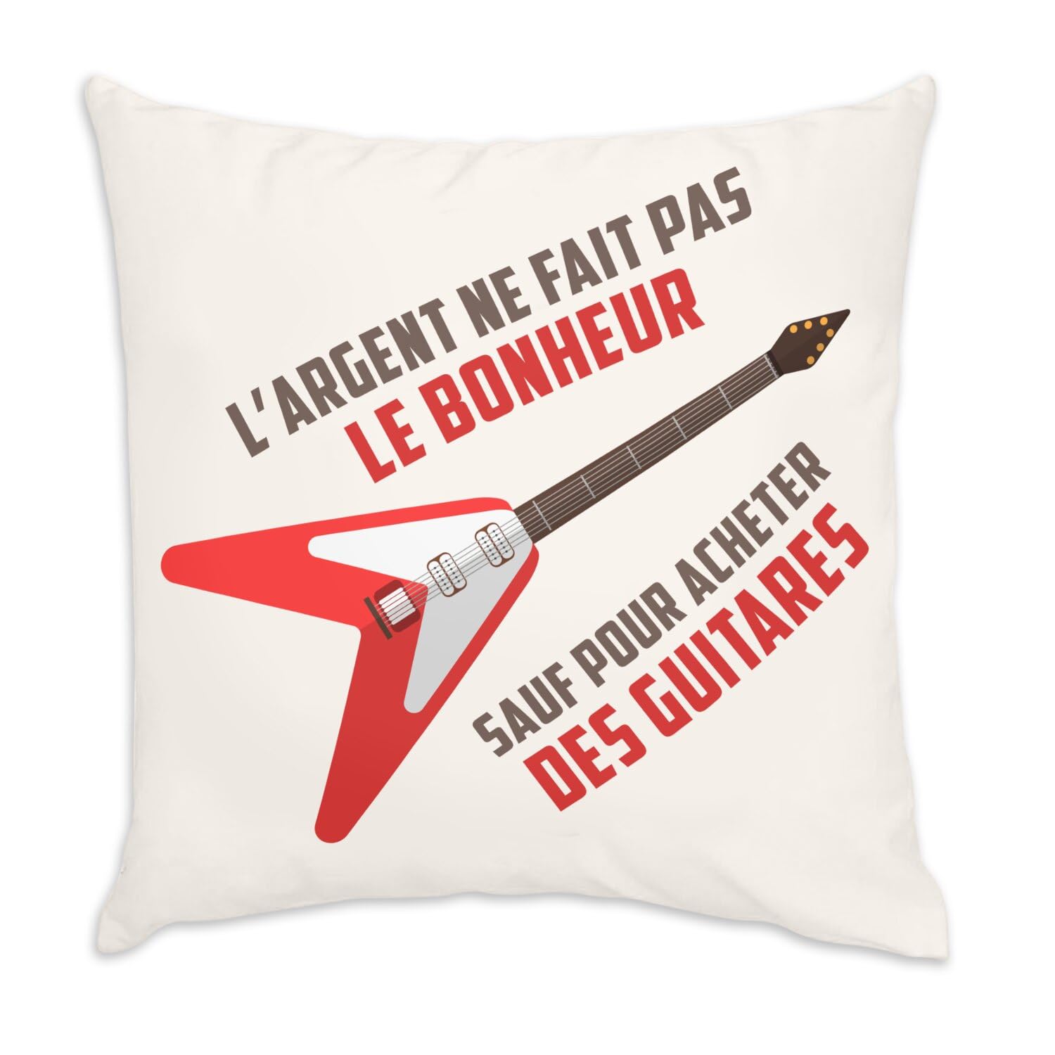 Coussin en velours Guitare Électrique pour décorer un coin musique