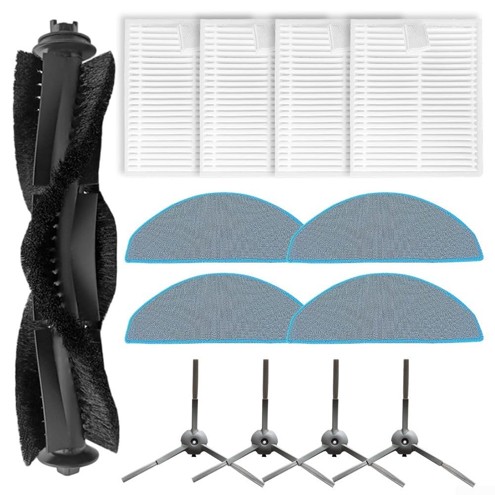 StarRing 13/25 Pcs Vacuum Main Side Brush Filter Mop Cloth Kit for ILIFE V20 for Vyzzle D10 for Laresar L10 for Lydsto R1D Edge Robot Vacuum Cleaner Replacement Parts (13 PCS)