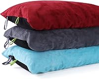 Vista 8 de ZOOOBELIVES Almohada de camping rellena de plumón para viajes, funda suave lavable, cojín de campamento pequeño para cuello y soporte lumbar sobre