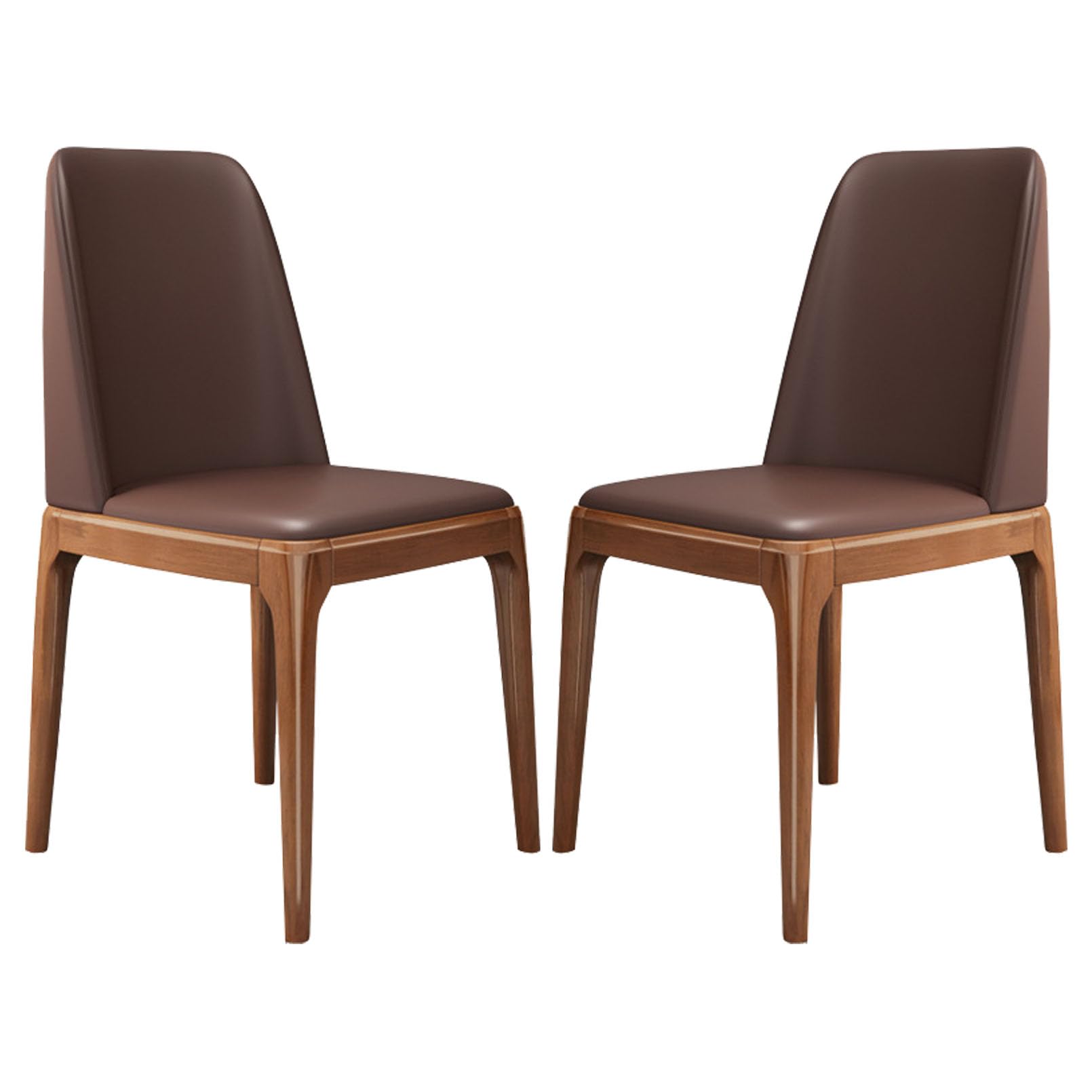 Chaises de salle à manger lot de 2 en cuir PU et bois