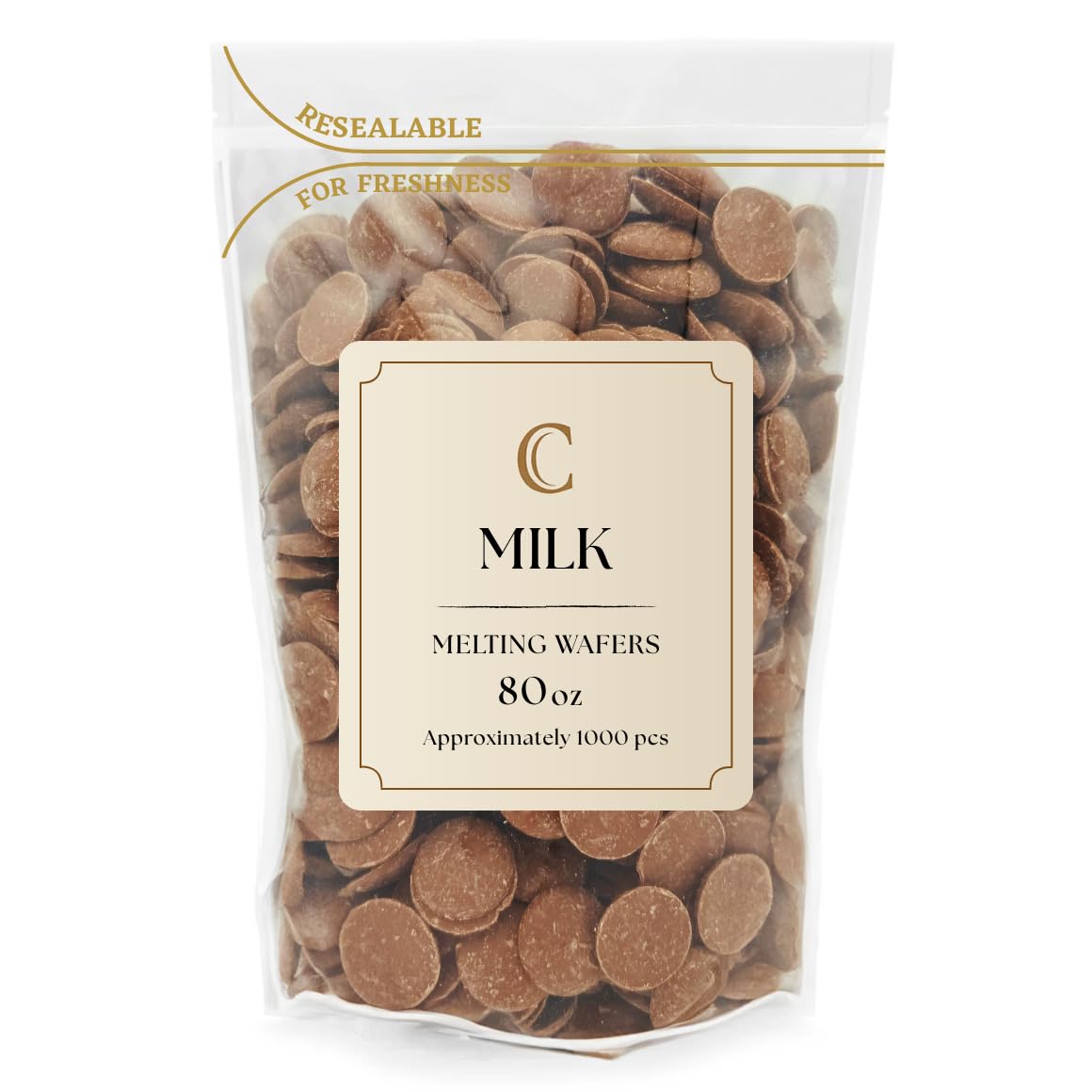 KIDU Chocolate Melting Wafers Bulk Bag Perfect For Dipping, Deserts, Baking And More (5 Pound, Milk)