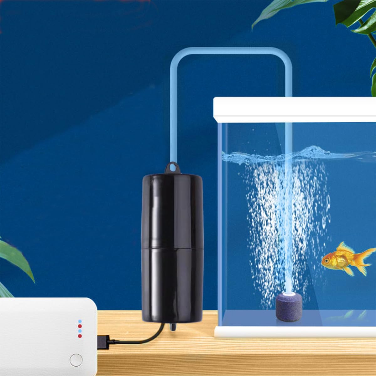 Quietest Aquarium Air Pump,Aquarium Pump Below 40 DB,Oxygen Pump for Fish Tank with Air Stone and Hose,USB Air Pump Low Power Usage-image-47