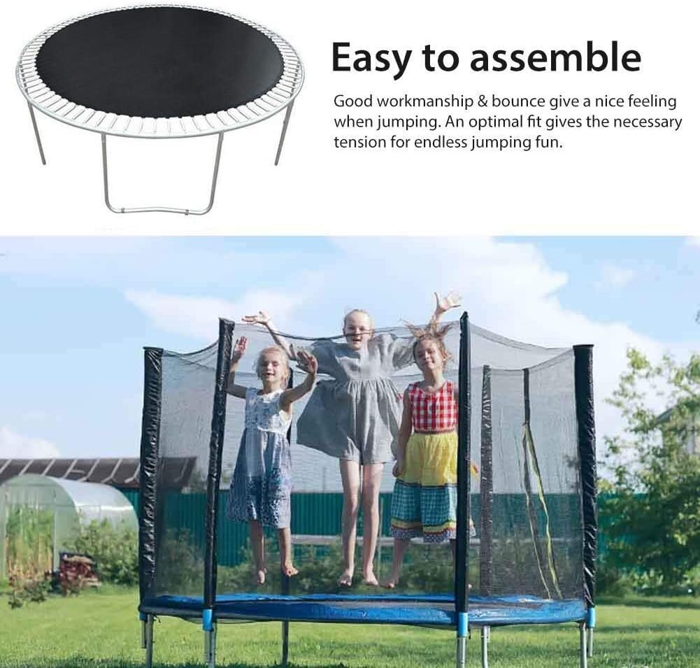 Trampolin-Zubehör – elastische Sprungmatten Ersatzfedern und Abdeckungen, 1,8 m Trampolinmatte mit 36 Schnallen für erhöhte Sicherheit und Haltbarkeit