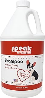 Speak Pet Products Natural Dog Shampoo, Soothing Cherry Almond Oatmeal, 1 Gallon