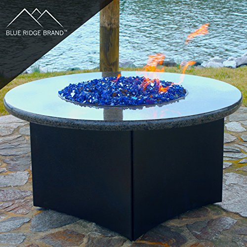 Blue Ridge Brand Reflective Fire Pit Glass - Fire Glass For Fire Pit - Firepit Glass Rock - Glass Stones - Fire Pit Glass Rocks - Gas & Propane Fire Pit & Fireplace Glass (10 Pound, Cobalt) #TOP4