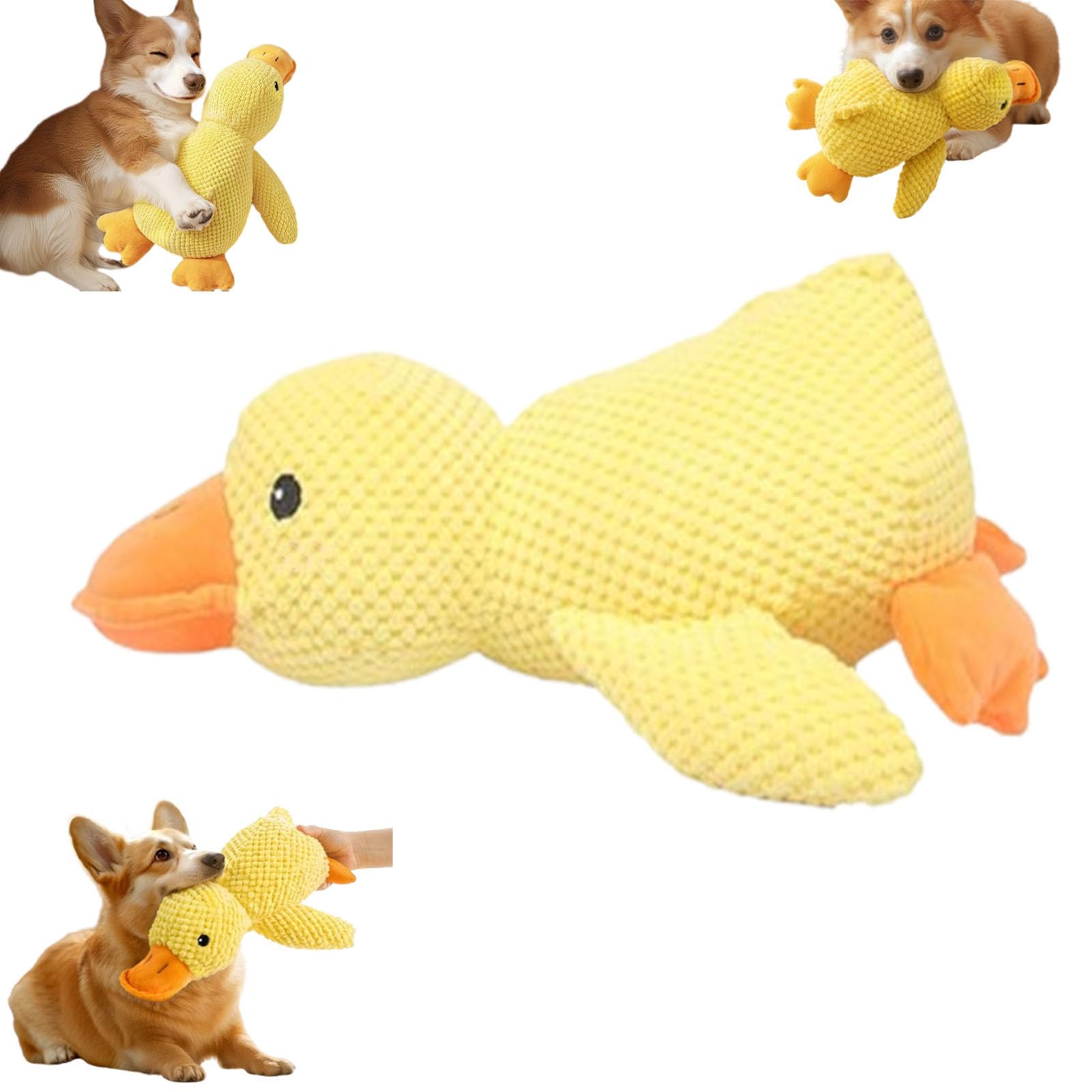Calming Duck Toy for Dogs, Calming Duck Dog Toy, Of the Year, 2025 New the Dog Calming, Yellow Stuffed Indoor Toys, Soft Stuffed Ducks (Large)